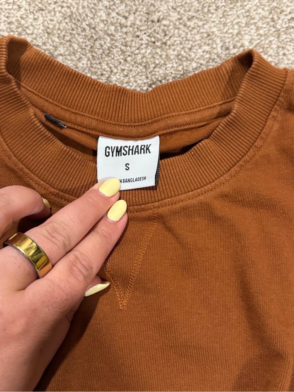 Gymshark Rust-Brown Short Sleeve Crop Tee - Picture 2 of 3